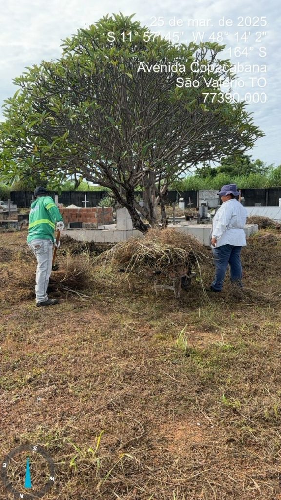 Vereadora Gleysiani Castro diz que prefeitura de São Valério do Tocantins atendeu pedido para limpeza do cemitério ainda no mês de março