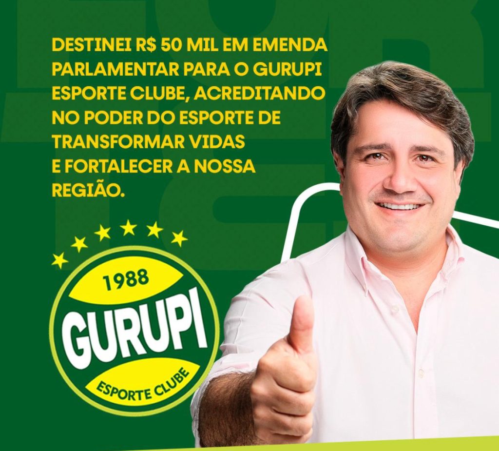 Deputado Eduardo Fortes destina R$ 50 mil para o Gurupi Esporte Clube