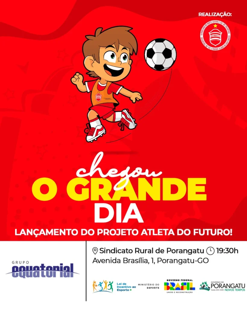 Vila Nova Esporte Clube Porangatu realiza hoje, 2, o lançamento do Projeto Atleta do Futuro