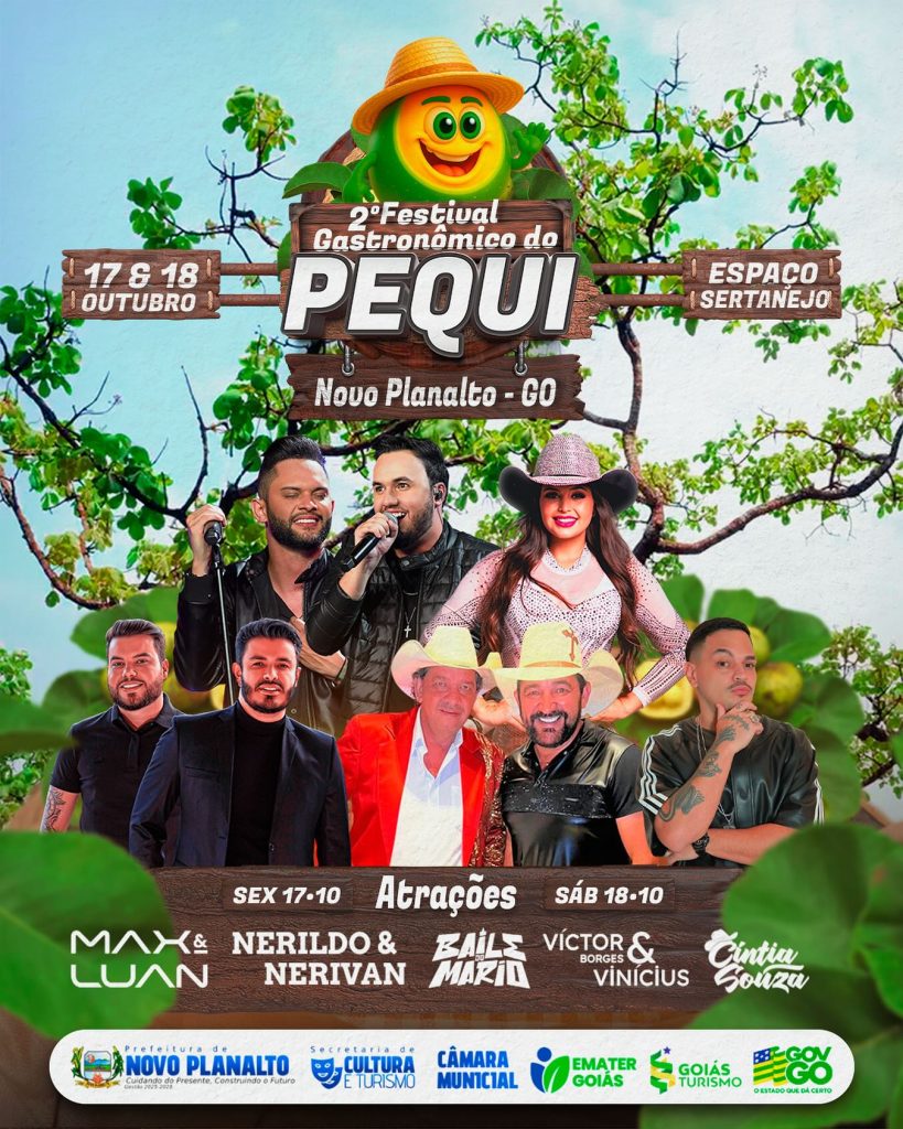 Novo Planalto realiza o 2º Festival Gastronômico do Pequi com grandes atrações musicais