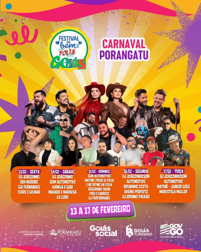 Porangatu sedia o Folia Goiás 2026
