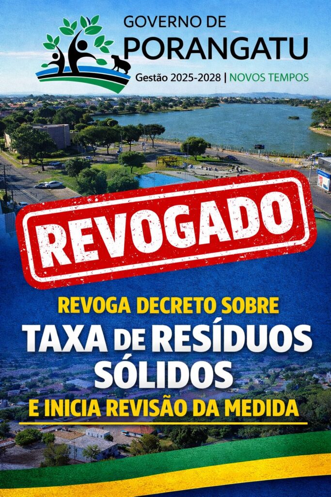 Governo de Porangatu revoga decreto da taxa de resíduos sólidos e anuncia revisão da cobrança