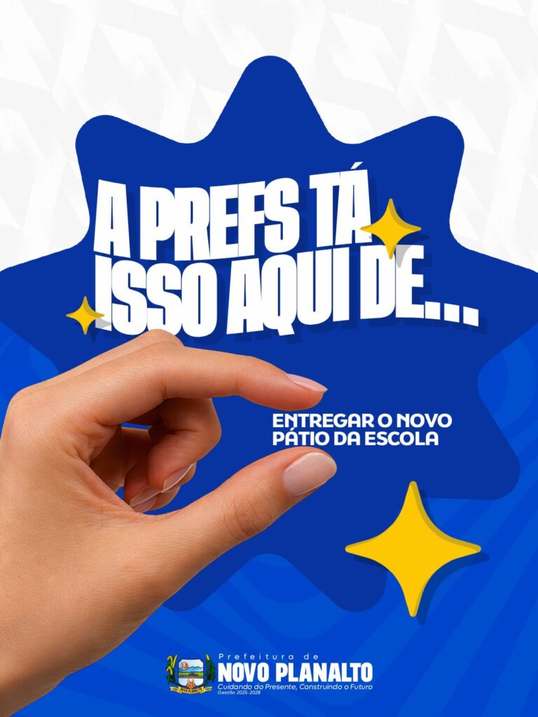 Prefeitura de Novo Planalto anuncia que falta pouco para o pátio Escola Municipal José Dias ficar pronto