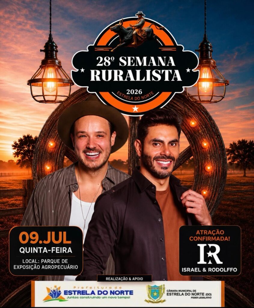 Israel & Rodolffo são confirmados na 28ª Semana Ruralista de Estrela do Norte