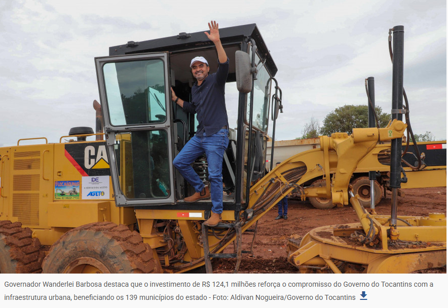 Governo do Tocantins vai investir R$ 124 milhões em manutenção e conservação de ruas nas cidades Governo do Tocantins vai investir R$ 124 milhões em manutenção e conservação de ruas nas cidades