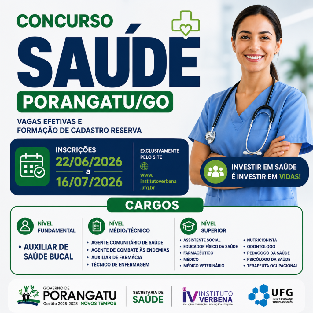 ESTÃO ABERTAS AS INSCRIÇÕES PARA O CONCURSO PÚBLICO DA SAÚDE DE PORANGATU ESTÃO ABERTAS AS INSCRIÇÕES PARA O CONCURSO PÚBLICO DA SAÚDE DE PORANGATU