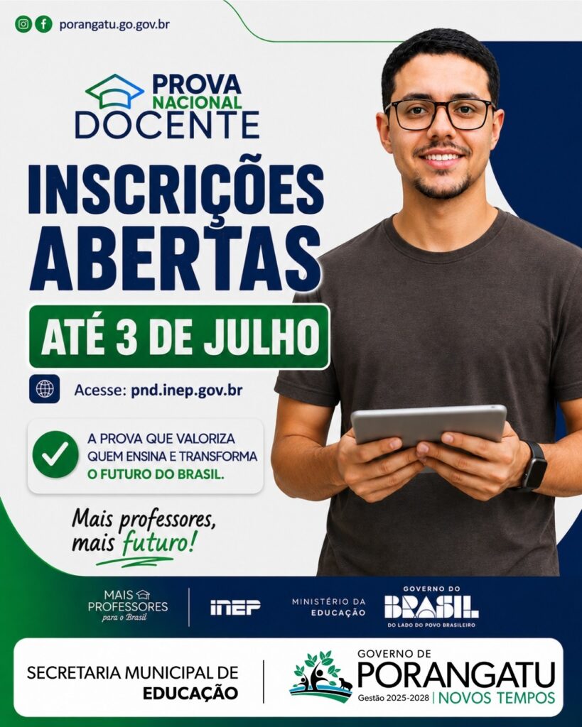 INSCRIÇÕES ABERTAS PARA A PROVA NACIONAL DOCENTE (PND) 2026